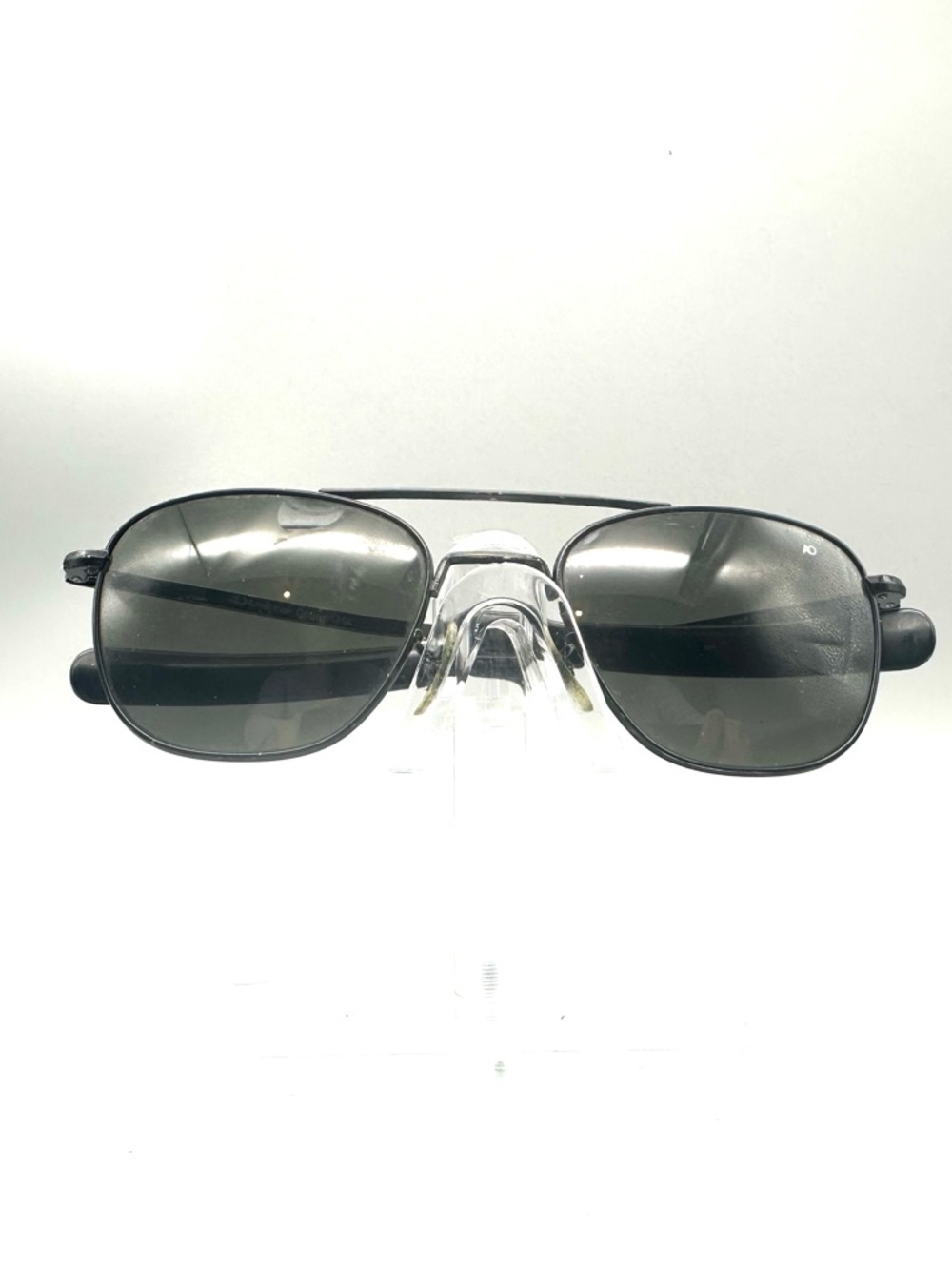 American Optical Original Pilot Sunglasses Matte Black 52-20 140mm Aviator USA